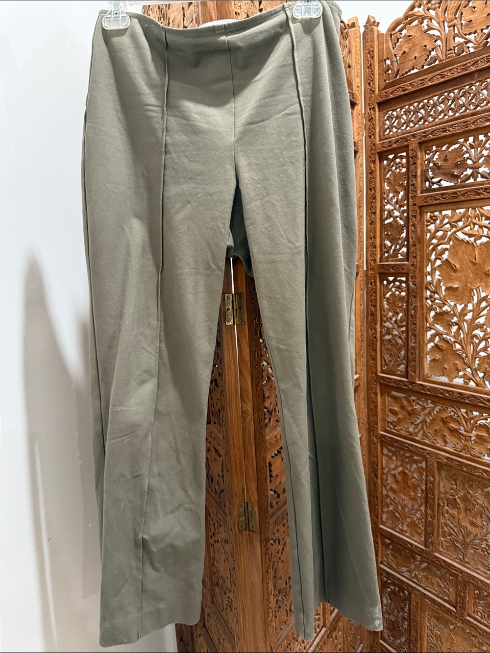 Trina Turk Olive Wide-Leg Trousers